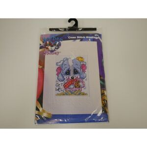 Vintage Sad Sam Honey Get Well Cross Stitch Greeting Card Kit NIP Sealed